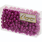 Бусы на елку 2,7м "Шарик" d-6мм, фуксия (pvc коробка) (Серпантин)