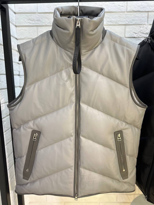 Кожаный пуховый жилет Tom Ford