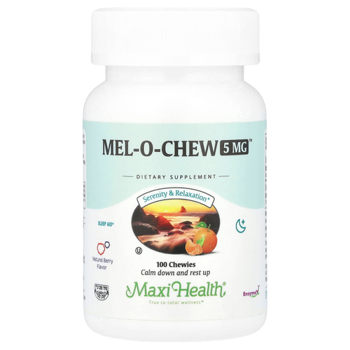 Maxi Health, Mel-O-Chew ™, натуральные ягоды, 5 мг, 100 жевательных таблеток