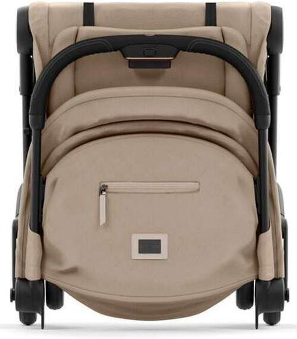 Коляска Cybex Coya Matt Black Frame Cloud G i-Size Moon Black Plus 2 в 1 Cozy Beige с дождевиком и бампером