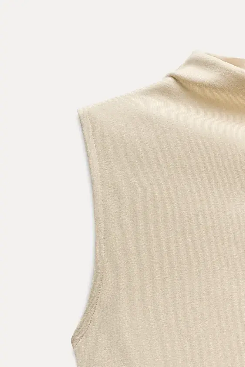 ZARA ТОП ИЗ ХЛОПКА МОДАЛА, ЭКРЮ