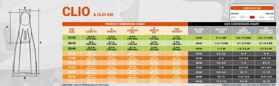 Ласты Cressi Clio желтые