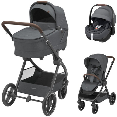 Коляска детская Maxi-Cosi Oxford Plus 3 в 1 с автокреслом Pebble 360 Pro Twillic Graphite 1978204110 PlusTwillic Graphite/Графит
