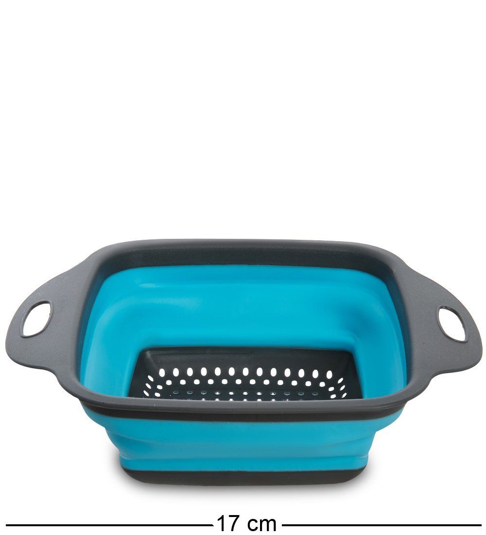 ЯЛ-06-25/3 Дуршлаг складной квадратный малый голубой