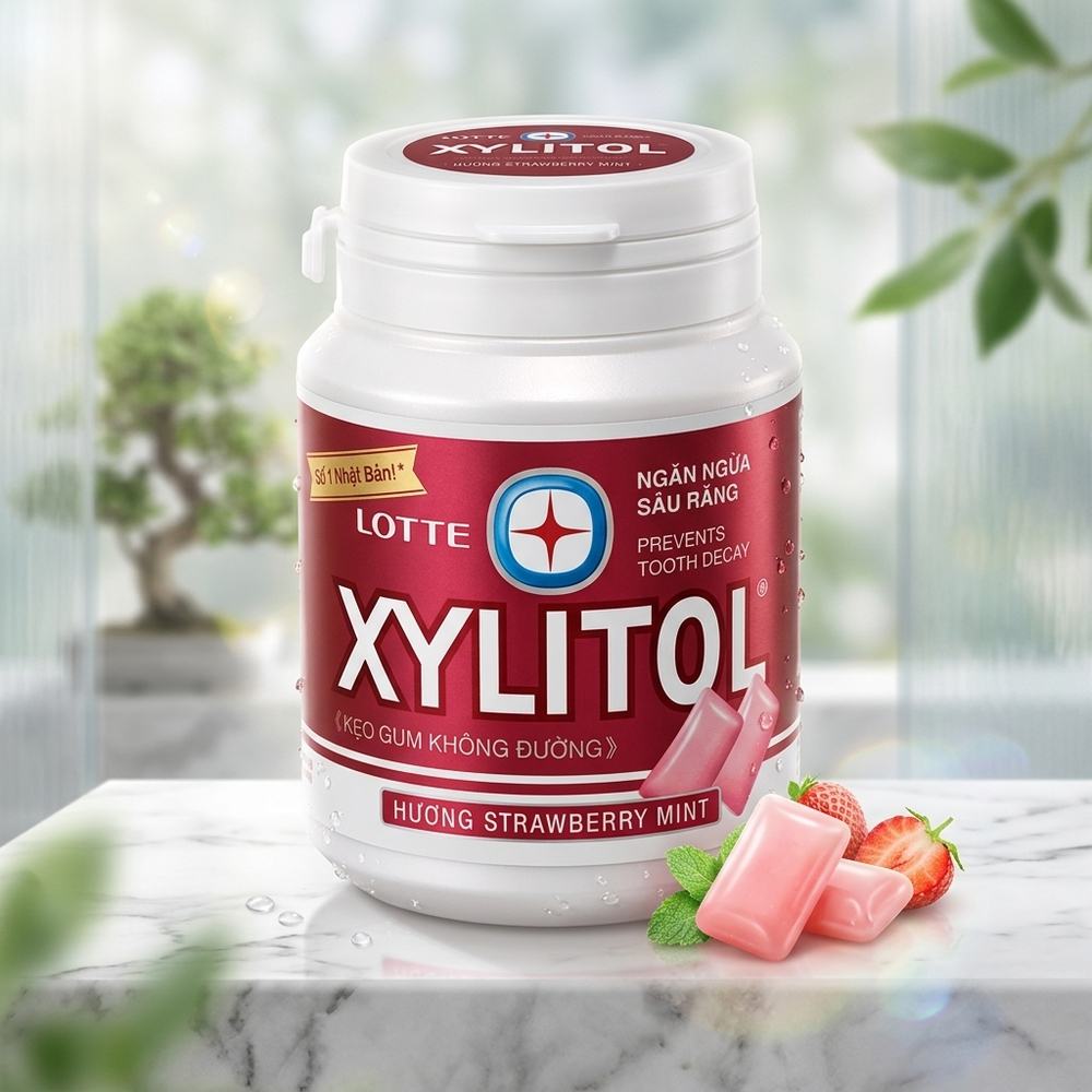 Жевательная резинка без сахара XYLITOL 55,1гр вкус Клубника