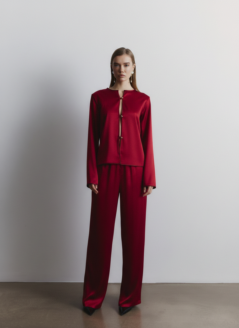 Костюм "Shine" из сатина, цвет рубиновый, р-р OS