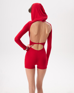 RED HOODED CATSUIT