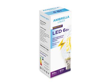 Лампа Filament Led C35 6W E14 4200K Ambrella