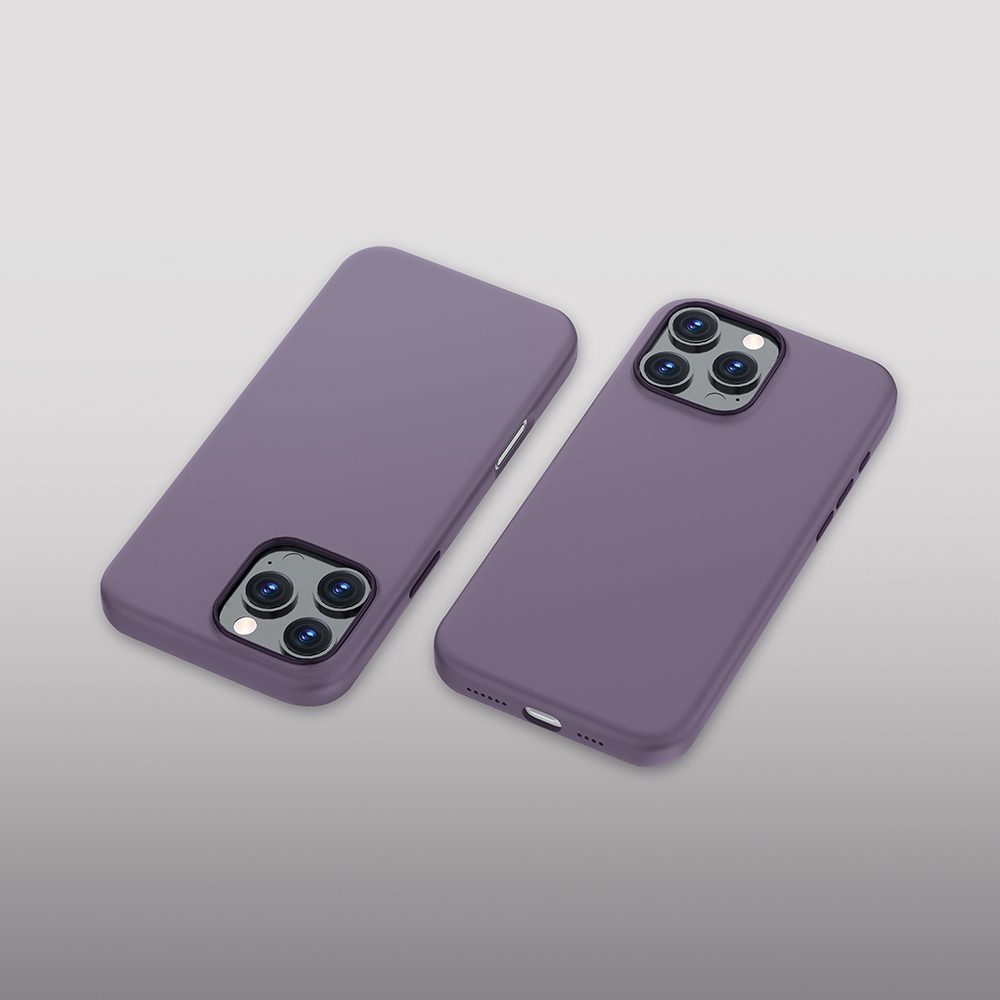Чехол Liquid Silicone Magsafe для Apple iPhone 16 Pro, темно-фиолетовый
