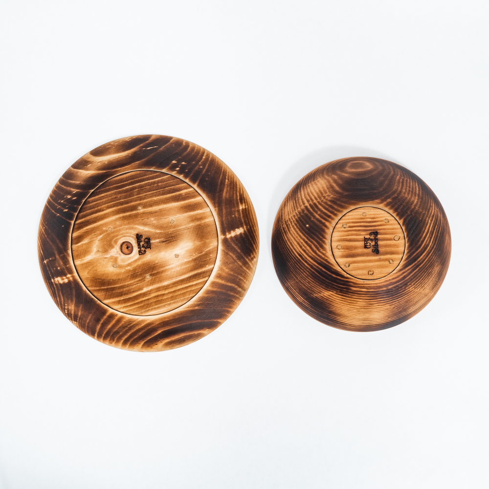 Набор деревянных тарелок Art of Siberia серии Лотос из сибирского кедра TN54