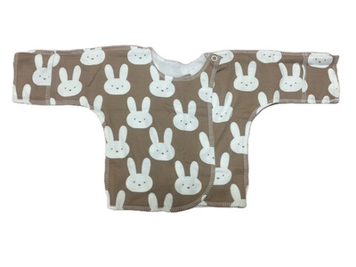 Распашонка из футера (начес) с кнопкой на плече из 100% хлопка на рост 56 см