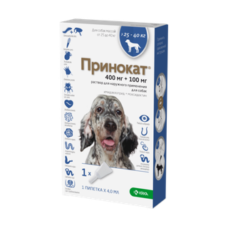 Принокат капли для собак весом 25-40 кг,пипетка 4,0 мл