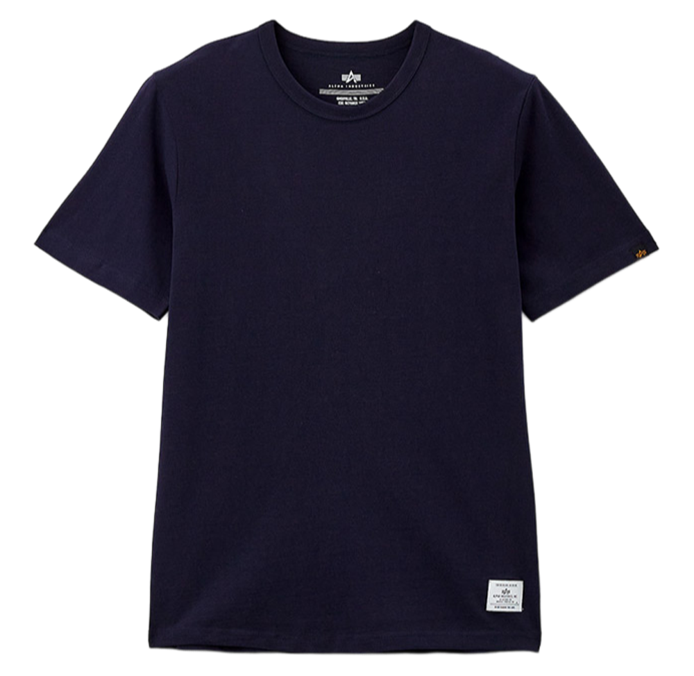 Футболка Alpha Industries Essential Replica Blue (Синяя)