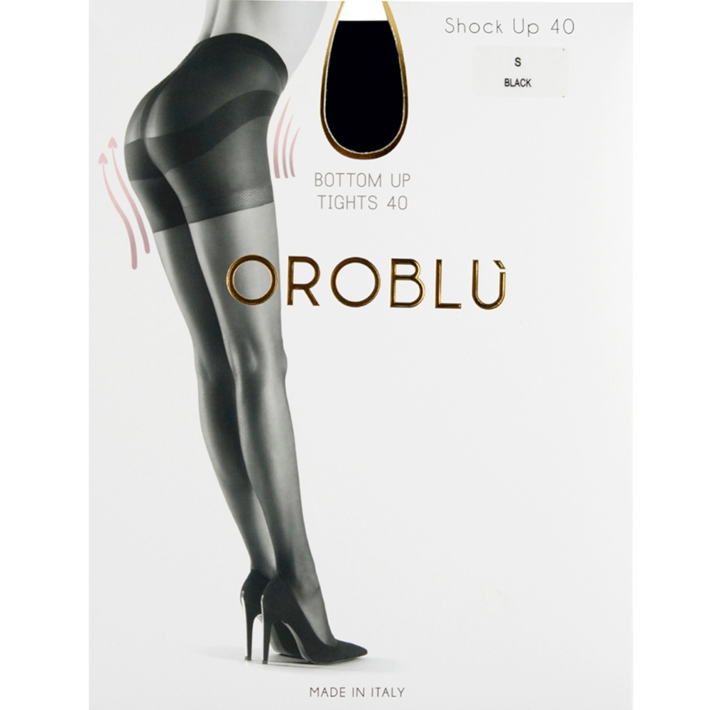 Женские колготки корректирующие черные OROBLU Shock Up, 40 ден Bottom up VOBC01030