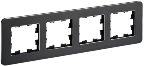 BRITE Рамка 4-местная РУ-4-1-Бр металл черный RE IEK