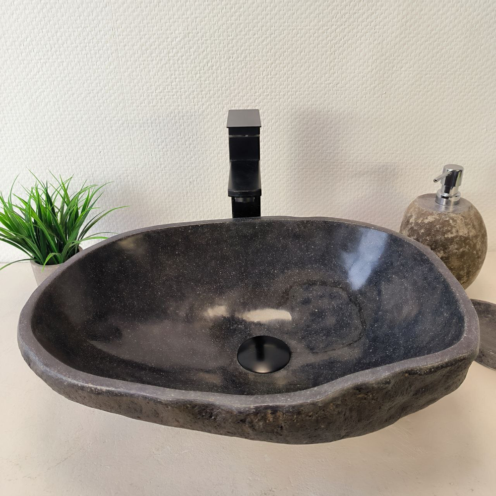 Раковина из речного камня RS-66032 47х36х15 из натурального камня