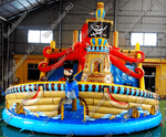 Коммерческий надувной батут "Корабль с осьминогом" 19*9*7 м