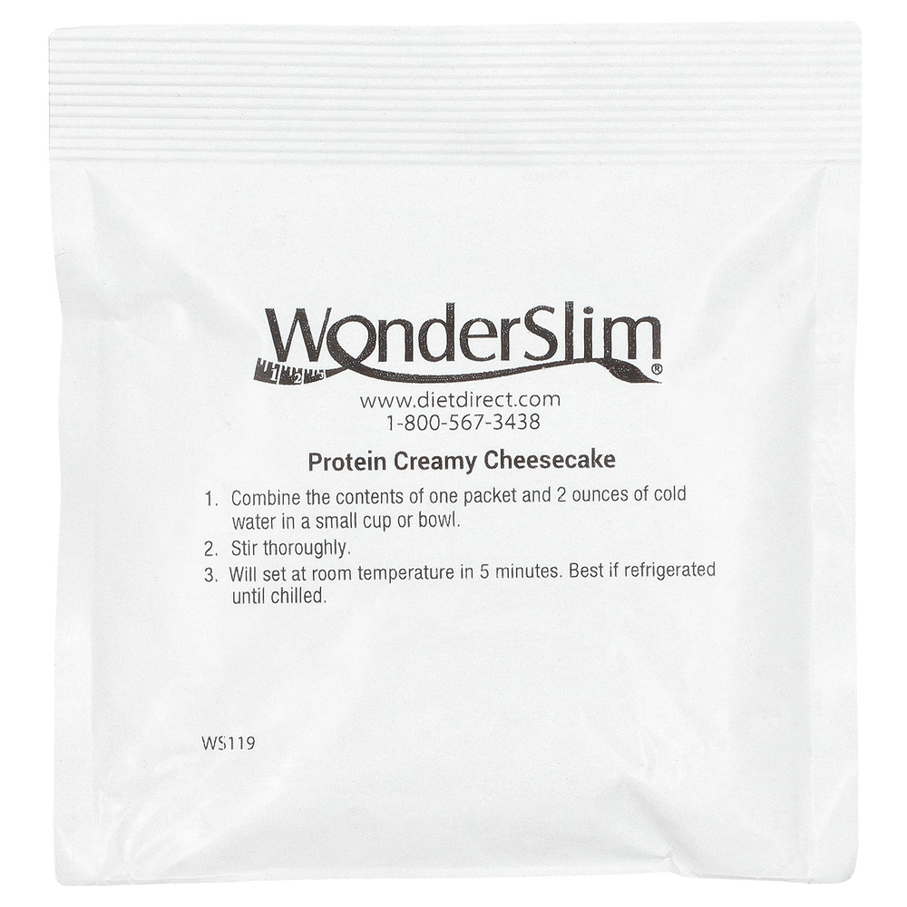 WonderSlim, протеиновый торт, сливочный чизкейк, 7 пакетиков по 27 г