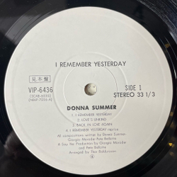 Винтажная виниловая пластинка LP Donna Summer I Remember Yesterday (Japan 1977) (No Obi) (Promo)