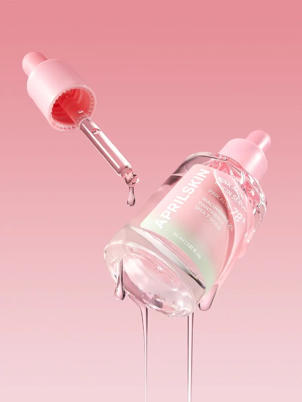 APRILSKIN Осветляющая сыворотка с розовым алоэ и ниацинамидом для сияния кожи Pink Aloe Mucin Serum 30 мл