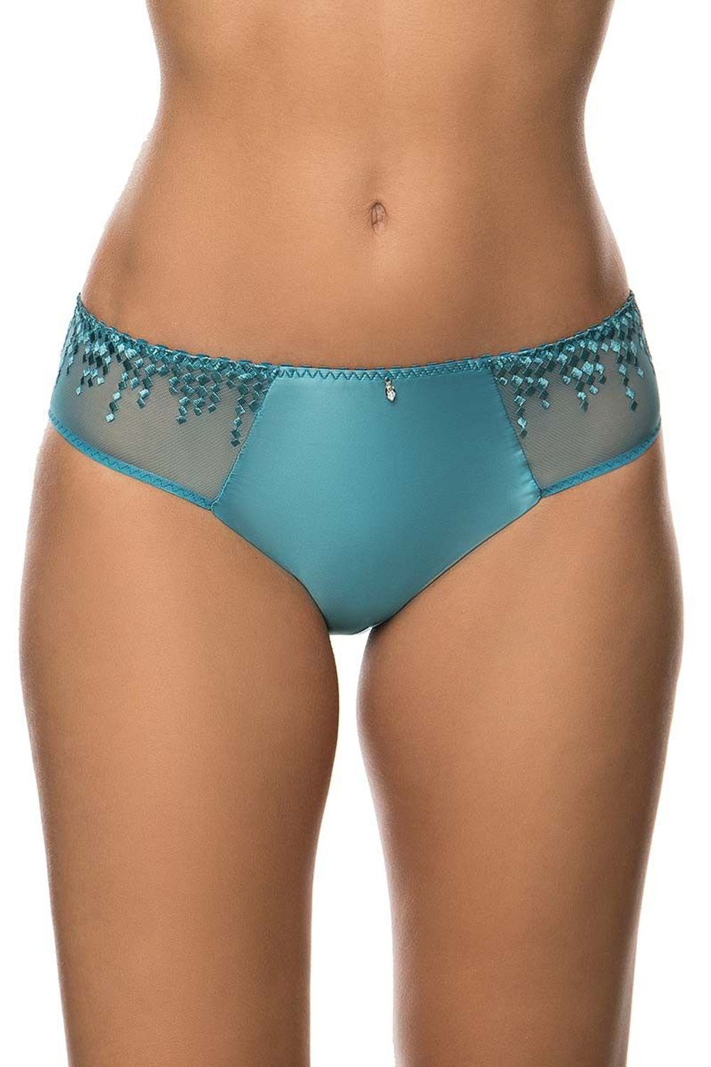 Трусы-слипы Jane с полупрозрачными вставками с вышивкой (Размер: 52) (Цвет: фиолетовый)