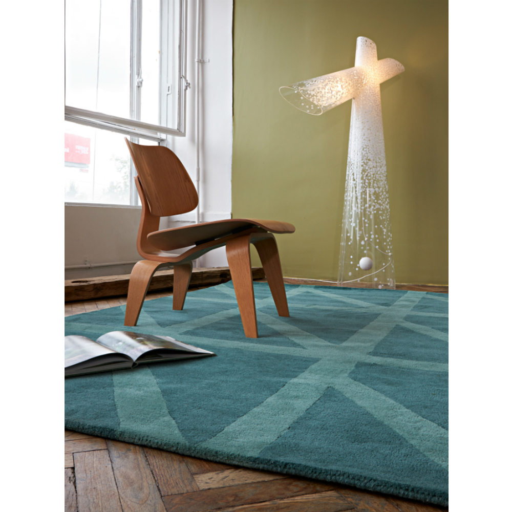 Ковер шерстяной ручной работы geometric dance зеленого цвета, 200х280 см