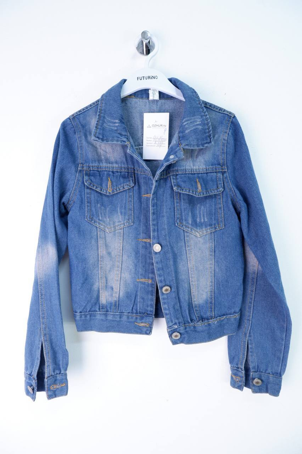 Куртка джинсовая стильная, визуально на 11/12 лет