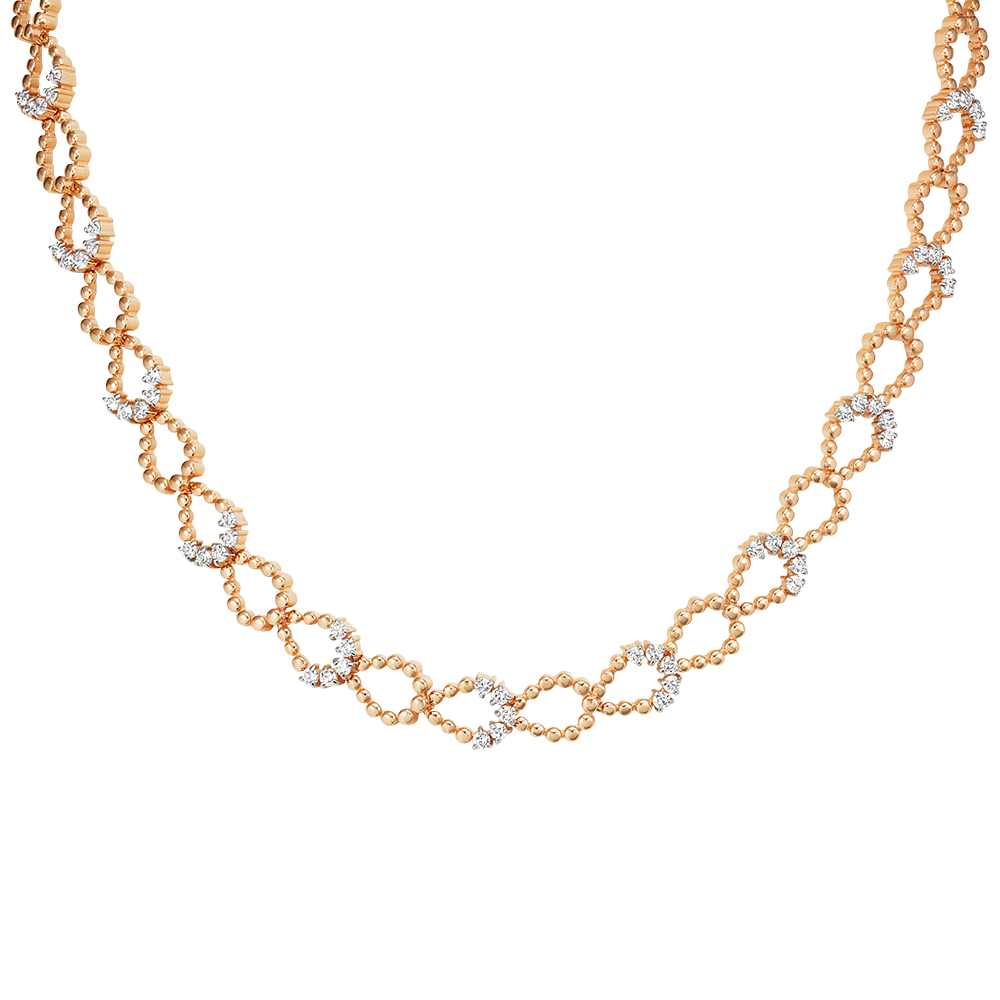 Колье из красного золота с фианитами