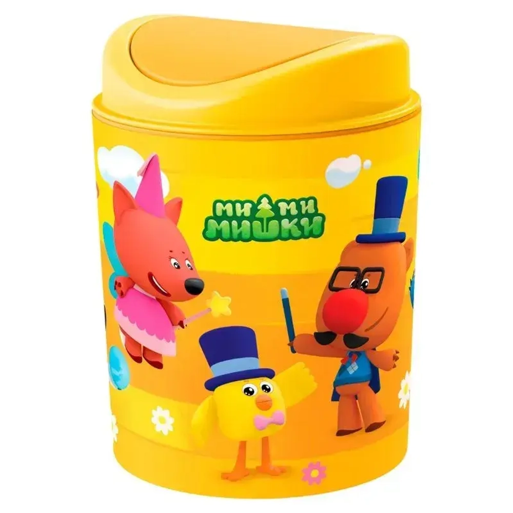 КОНТЕЙНЕР ДЛЯ МУСОРА С ДЕКОРОМ МИ-МИ-МИШКИ, 115х153ММ, 1Л (Оранжевый)