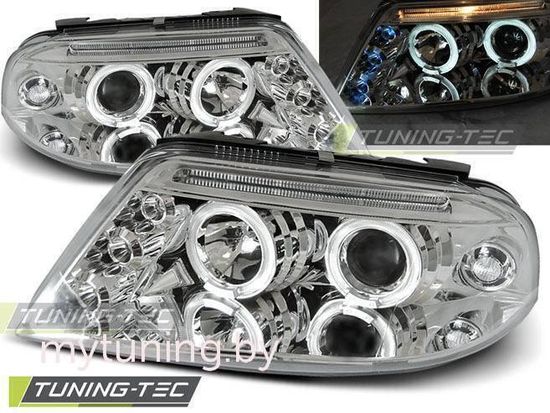 Передние фары angel eyes chrome для VW Passat B5 GP