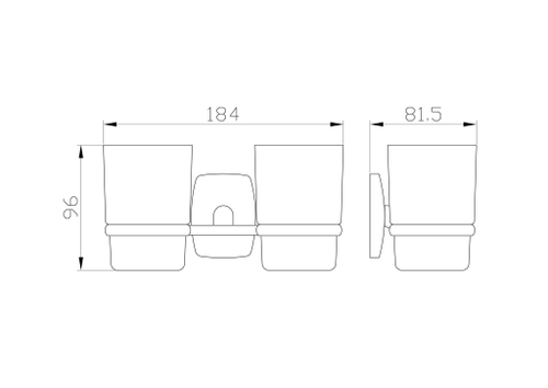 Два стакана для зубных щеток с держателем WONZON & WOGHAND PORTO, Хром (WW-1801)