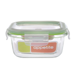 Контейнер Appetite 520мл стекло, крышка пластик, квадратный, зеленый
