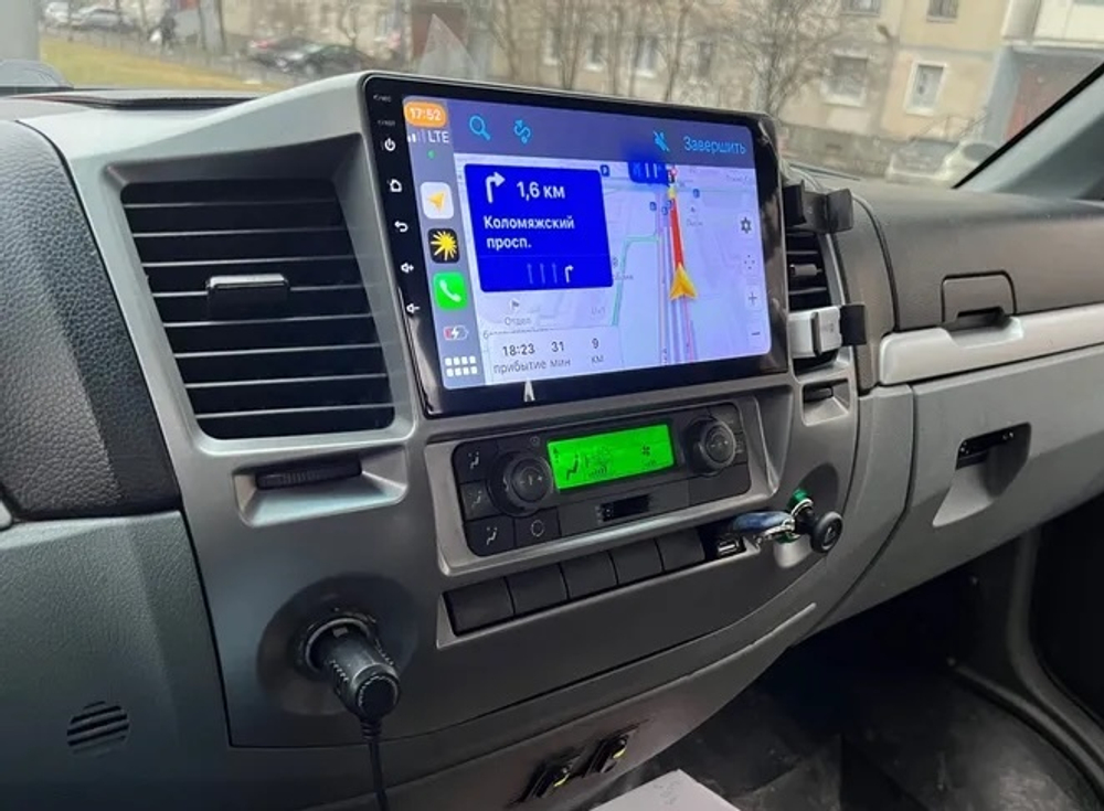 Магнитола для ГАЗ Соболь Бизнес, Газель Бизнес 2010-2017 (климат) - FarCar 9546BC монитор 9" QLED на Android 13, 8 ядер (TS18), CarPlay, 4G SIM-слот