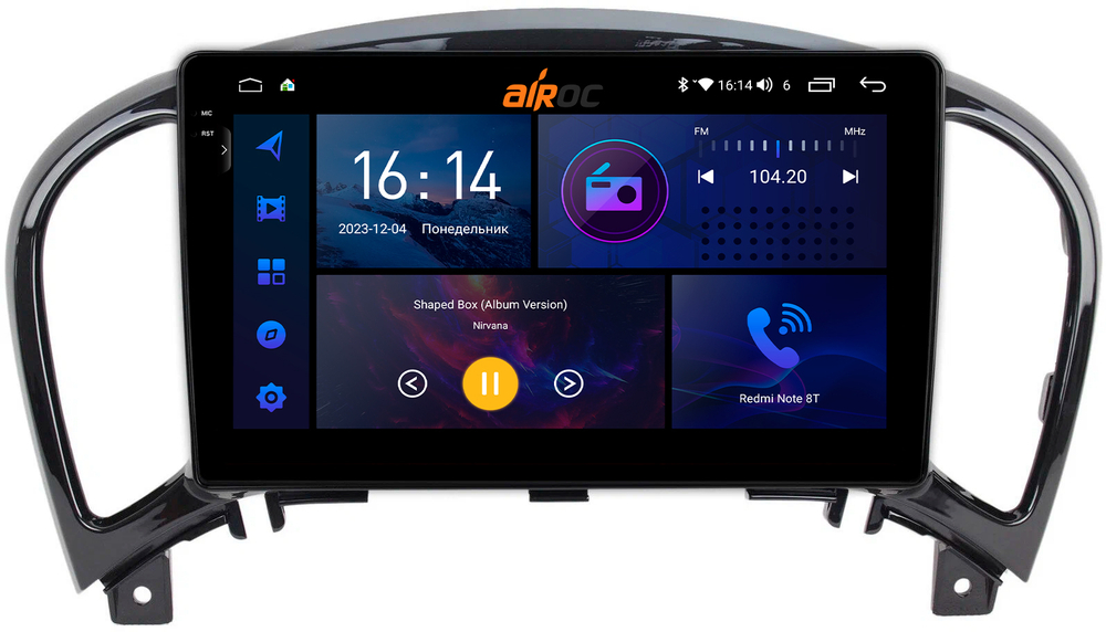 Магнитола для Nissan Juke 2011-2019 - AIROC 2K RI-1210 Android 12, QLed+2K, ТОП процессор, 8/128Гб, CarPlay, SIM-слот