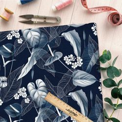 Ткань таффета листья комнатного антуриума