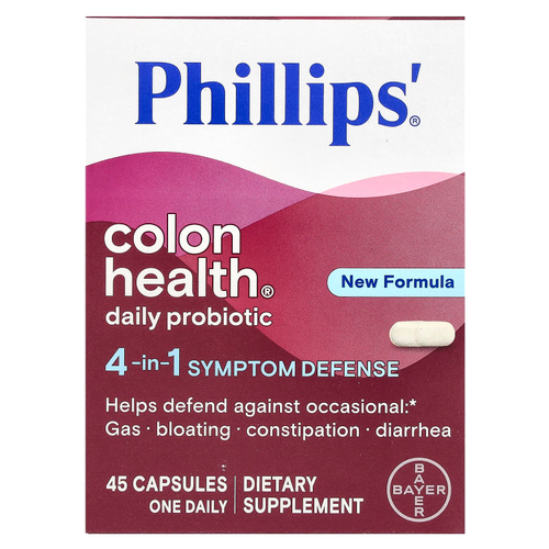 Phillip's, Ежедневный пробиотик для здоровья кишечника, 45 капсул