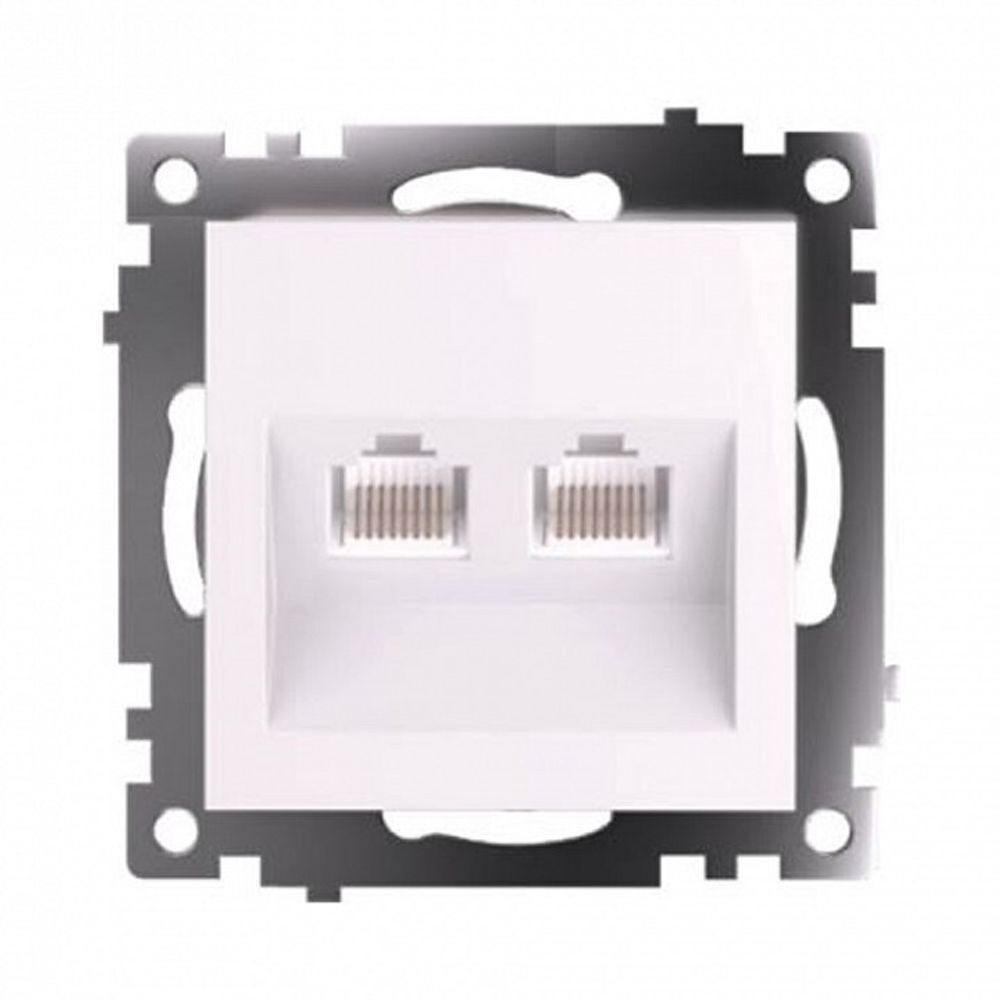 Розетка двойная Ethernet RJ-45 без рамки Stekker Катрин 50003