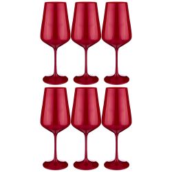 НАБОР БОКАЛОВ ДЛЯ ВИНА "SANDRA SPRAYED RED" ИЗ 6 ШТ. 450 МЛ. ВЫСОТА=24 СМ. (КОР=8НАБОР.)