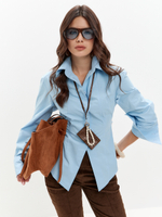 Рубашка приталенная REBEL голубая