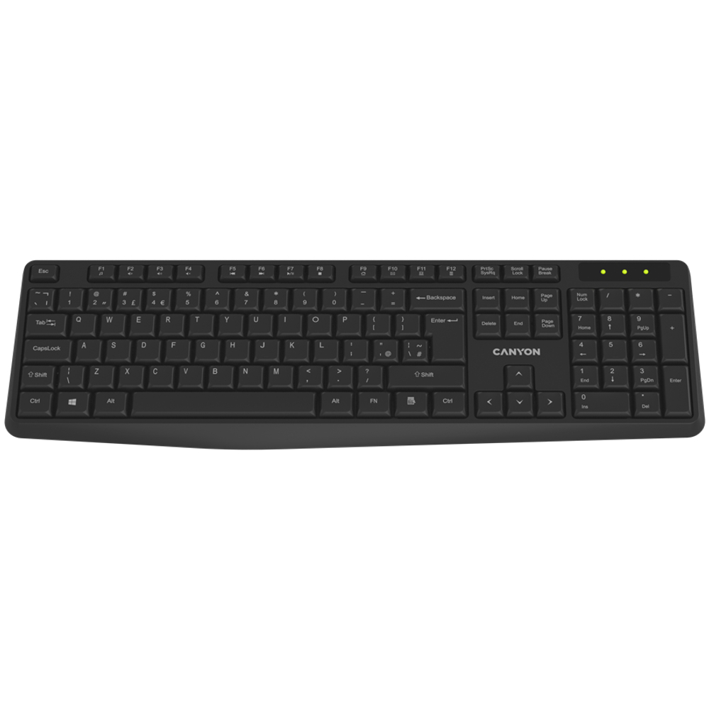CANYON keyboard KB-W01 RU Wireless Black