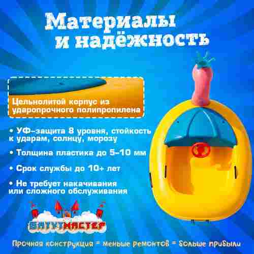 Электрическая лодка-катамаран «Лебедь» XL взрослая, 1+1