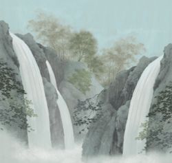 Пейзаж Водопад панно