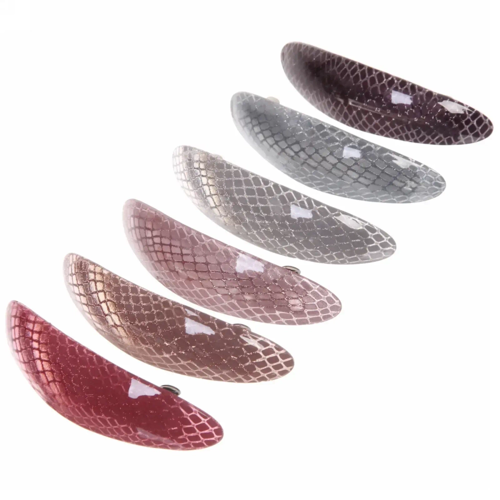 Заколка автомат «Lady Collection - Лали», овал., 6 цветов, 10*2,5см (Кокетка)