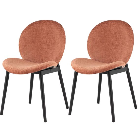 Комплект из 2 стульев Tiole, ткань альпака, терракотовый