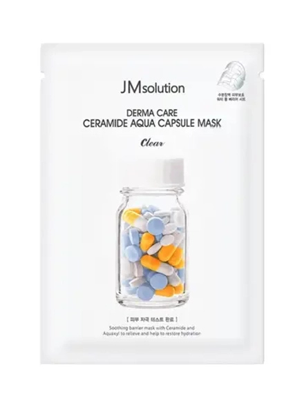 JMSOLUTION - МАСКА ТКАНЕВАЯ ВОССТАНАВЛИВАЮЩАЯ ДЛЯ ЛИЦА С КЕРАМИДАМИ DERMA CARE CERAMIDE AQUA CAPSULE MASK CLEAR, 30 МЛ