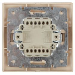 Выключатель Intro Plano 1-104-03 двухклавишный, 10А-250В, IP20, СУ, Plano, алюминий