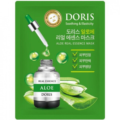 [DORIS] Тканевая маска для лица АЛОЭ ALOE Real Essence Mask, 1 шт*25 мл