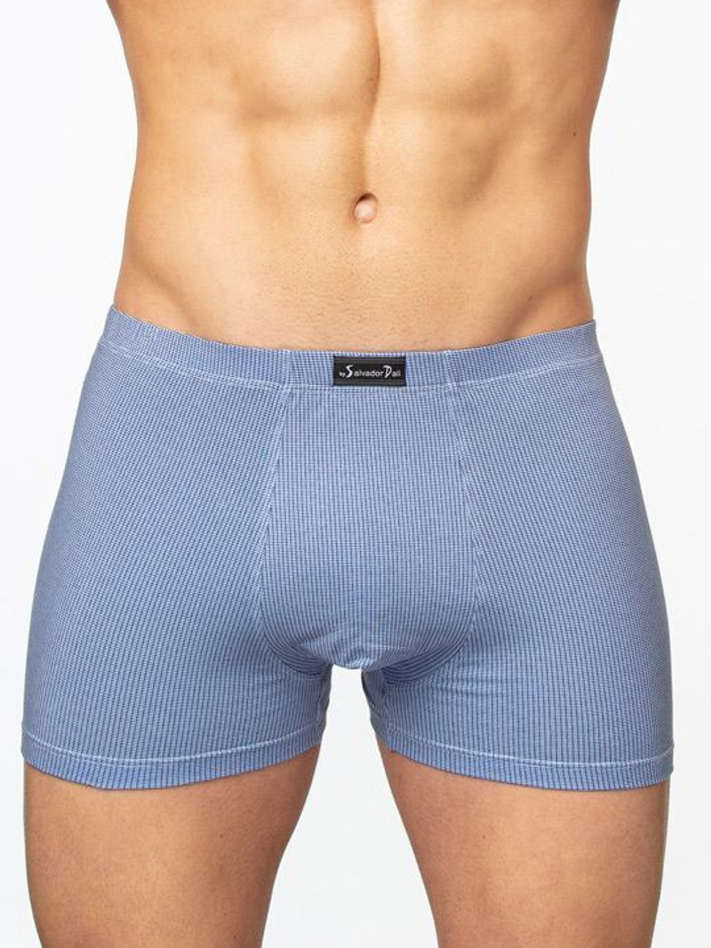 Однотонные мужские трусы-боксеры в рубчик (Размер: XXXL) (Цвет: голубой)