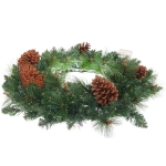 Венок декоративный «Лесная метель» d- 60 см, ПВХ+леска, шишки (110 Веток)