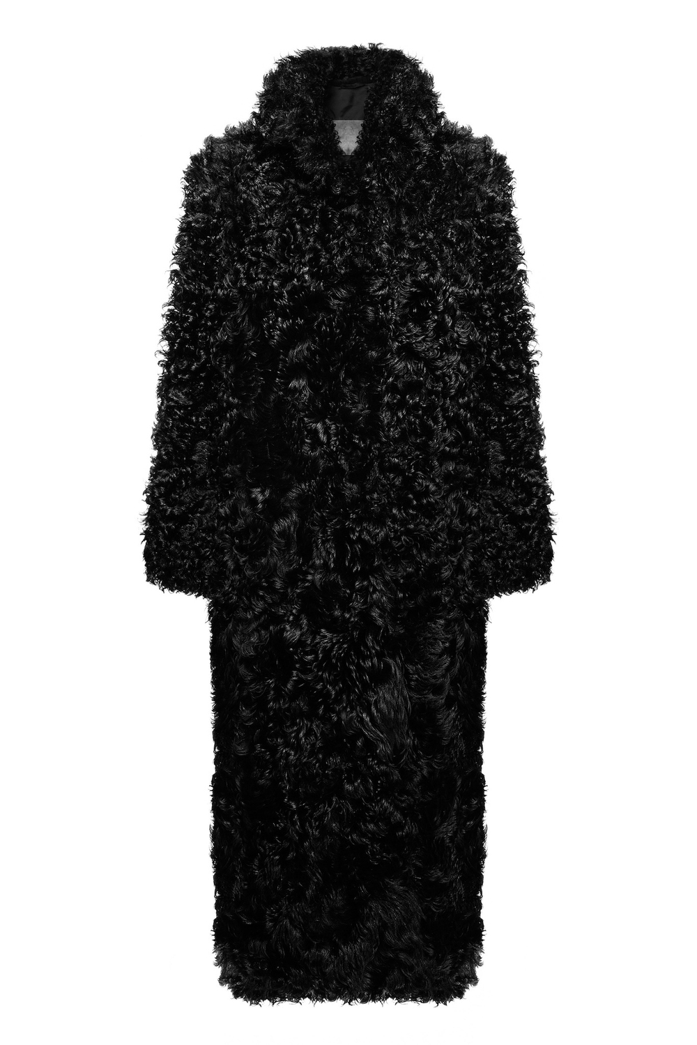 Длинная чёрная шуба